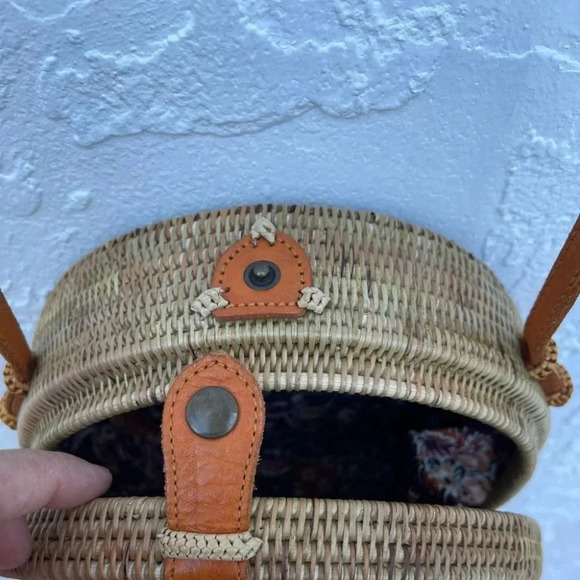 Pink Haley Rattan and Leather Strap Handmade with Love Bodybag Multicolor - Picture 12 of 16